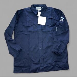 Oberon Fr Navy Arc Rated Button Down Workwear Shirt Mens Sz XL NWT